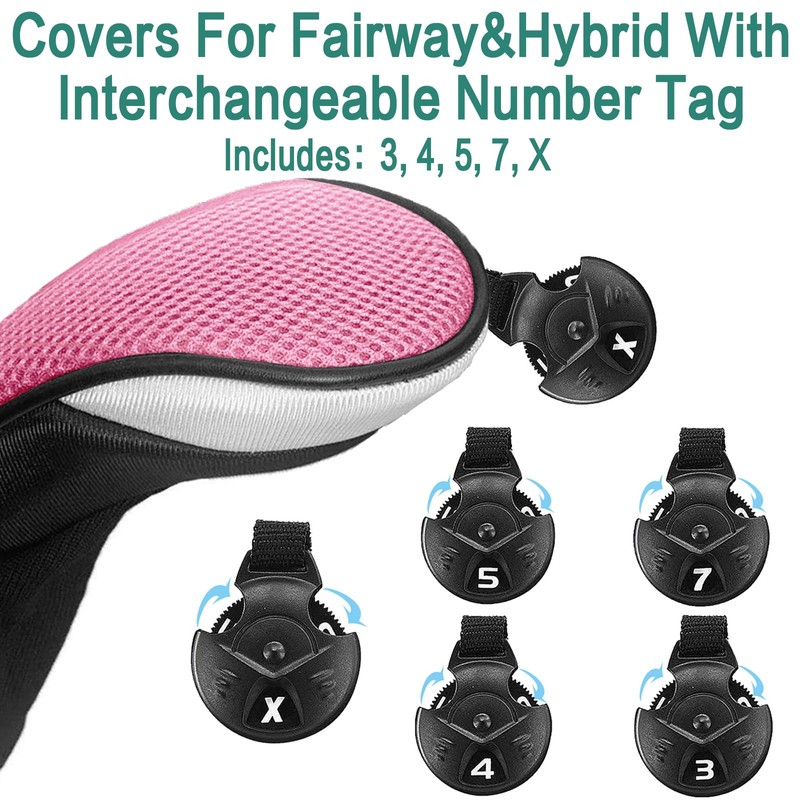 FINGER TEN Golf Club Head Covers Woods Hybrids Value 2