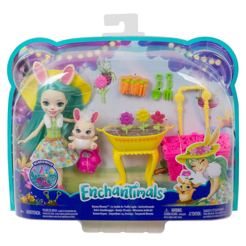 ENCHANTIMALS BUNNY BLOOMS PLAYSET WITH FLUFFY BUNNY DOLL & MOP