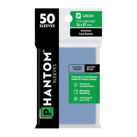 Phantom Sleeves: Gloss/Matte: American (Size: Green) - 50 Count - Acid-Free & Non-PVC - Made by Capstone Games