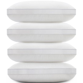 AIAEL Bed Pillows for Sleeping, Firm and Soft Standard Size Pillows Set of 4 Supportive & Comfortable Down Alternative Pillow Luxury Hotel Gusseted Pillows for Back, Stomach or Side Sleepers