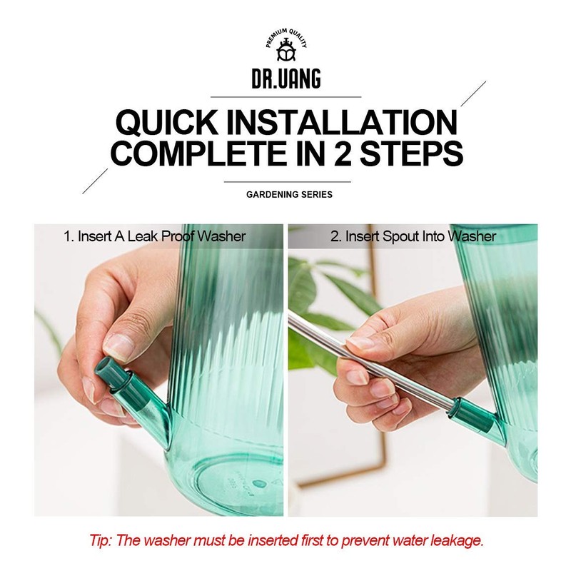 Small Watering Can Indoor Plants with Long Spout (1L, Emerald)