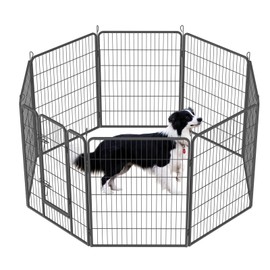 Donext 40 Inch Height Dog Playpen for Large Dogs, Foldable Metal Exercise Pen Indoor Outdoor Pet Fence, Portable Welded Iron Wire Puppy Pen(8 Panels)