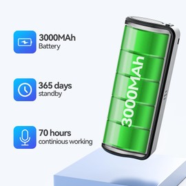 128GB Voice Recorder,70 Hours continious Recording Digital Voice Recorder with File Mangement on Phone, Voice Recorder with Playback on Earphone for Lecture,Meeting,Interview