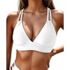 Tainehs Women's Push Up V Neck Bikini Tops Criss Cross
