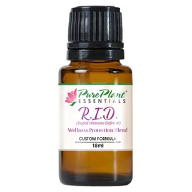 PurePlant Essentials Rapid Immune Defense (R.I.D.) 100% Pure Essential Oil Blend – Detox, Immune Support & Cleansing with Organic, GC/MS Tested Wildcrafted Therapeutic Oils – 18ml