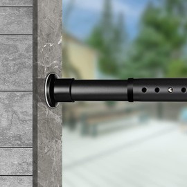 Room Divider Curtain Rod 43-141 inch,Adjustable Shower Curtain Rods,No Drilling,Closet Telescopic Poles,Expandable Balcony Tension Pole,black