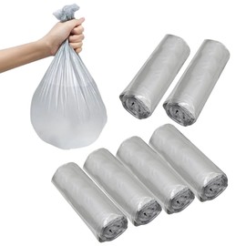 4 Gallon Bathroom Trash Bags,6 Rolls 120pcs Small Trash Garbage Bags, Disposable Trash Bags for Office, Bathroom Wastebasket Waste Bin (Silver 120 Count)