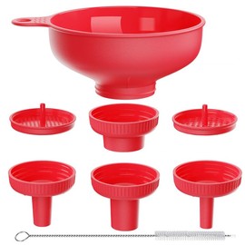 Wide Mouth Kitchen Funnel, Pisol Food Grade Plastic Cooking Preservation Funnel with 4 Sizes Spouts for Filling Wide and Regular Mason Jars, Spices, Shampoo