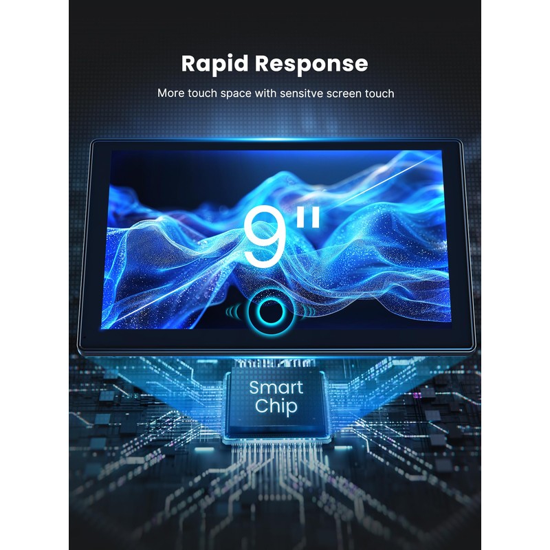 Portable CarPlay Screen for Car, 9'' Wireless Apple CarPlay &