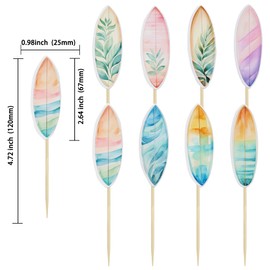 Ephlyn - Juego de 40 piezas para tablas de surf, para decoración de tartas de playa, para piscina, verano, playa, fiesta, cumpleaños, baby shower, suministros para fiestas
