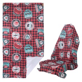 LoyaGour Car Seat Towel Covers Front Seats for Yoga,Gym,Workout,Sports,Running and Camping,Automotive Cute Washable Sweat Towels Seat Protector Cover Blanket for Cars Golf Trucks (Red Cowboy, 1Pcs)