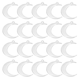 PATIKIL 20Pcs Moon Charm, Moon Pendants Bulk Mini Moon Charm Pendants Alloy for Jewelry Making Bracelets Earrings DIY Crafts, Dark Silver