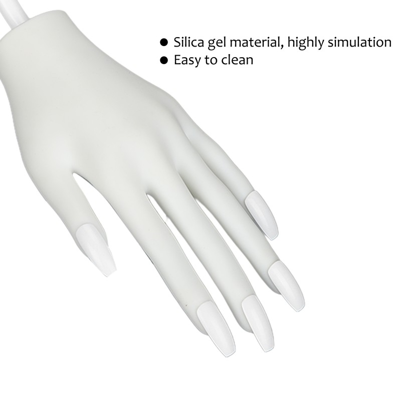 Silicone Nail Art Practice Hand Bendable Joints False Nail Tips