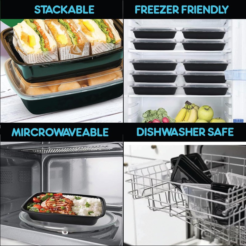 Zencart 12 Pack Meal Prep Containers Reusable, BPA Free Food