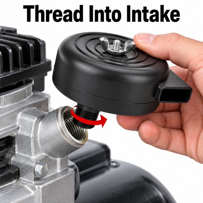 Air Compressor Intake Filter Silencer – 3/8 PT Male Thread