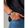 REchoLI Cross Bracelet for Man Brown Braided Leather Bracelet with