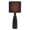 Simple Designs LT2076-BLK Alsace Ceramic Ribbed Bottle Table Lamp, Black