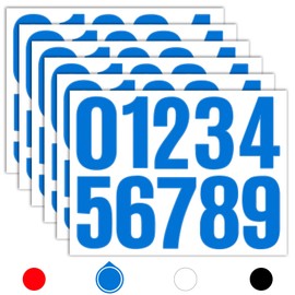 Seloom 6 Sheets 4 Inch Vinyl Mailbox Numbers Stickers Self Adhesive,Waterproof Large Address Number Decals Stickers for Outside Mailbox,Signs,Window,Door,Cars,Trucks,House,Business(Blue)