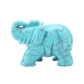 Stone Elephant 2 Inch Jade Carved Collectible Figurine Furnishing Article for Home and Office Decoration Bring Good Luck(01#)
