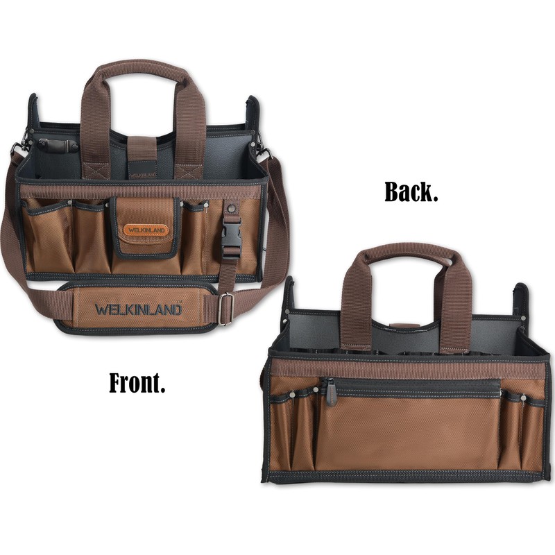 WELKINLAND 20-Pockets Tool Tote Bag, 16" Electrician Tool Bag, Open-Top