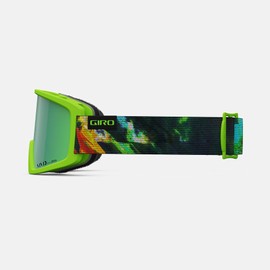 Giro Blok Ski Goggles - Snowboard Goggles for Men & Youth - Green Data Mosh Strap with Vivid Emerald Lens