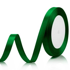 Green Ribbon for Gift Wrapping 3/8 Inch 25 Yds Forest Ribbon for Flower Bouquet Ribbons for Crafts Mothers Day Fathers Day Christmas Tree Thin Ribbon Christmas Ribbon Hunter Lime Green Candy Emerald