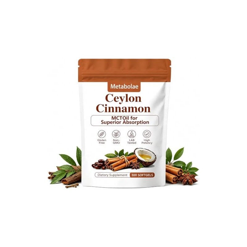 Metabolae 𝐂𝐞𝐲𝐥𝐨𝐧 𝐂𝐢𝐧𝐧𝐚𝐦𝐨𝐧 𝟕𝟐𝟎𝟎𝐦𝐠 𝐄𝐪𝐮𝐢𝐯𝐚𝐥𝐞𝐧𝐭 𝐰𝐢𝐭𝐡 𝐌𝐂𝐓 𝐎𝐢𝐥, 𝟑𝟎𝟎 𝐂𝐚𝐩𝐬𝐮𝐥𝐞𝐬(2pcs)