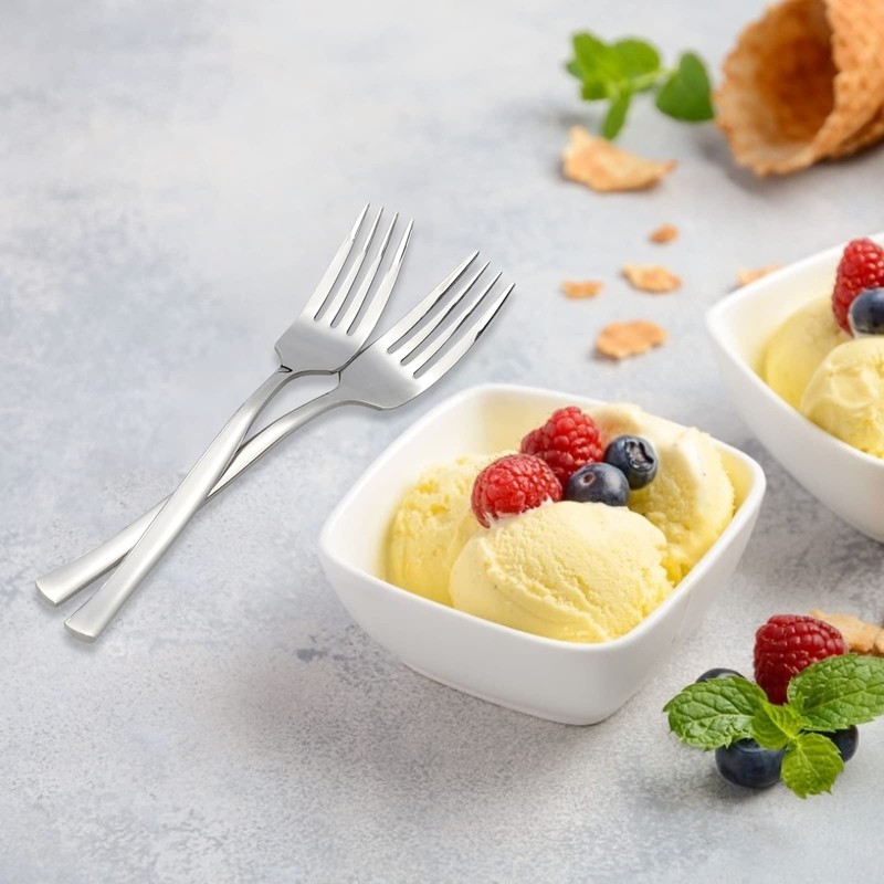 Qskely 12-Piece Stainless Steel Dessert Fork