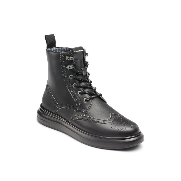 Karl Lagerfeld Paris Men's Side Zip Rubber Sole Wingtip Boot
