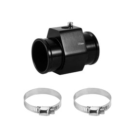 HEROFFIX 1 Set Car Water Coolant Temperature Sensor Adapter Joint Pipe Radiator Sensor Adaptor 38mm Black