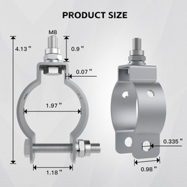 Tube Gate Bracket Kit for Automatic Swing Gate Opener System, for 1.6-2" Diameter Tubes, Mounting Accessories, Easy Installation
