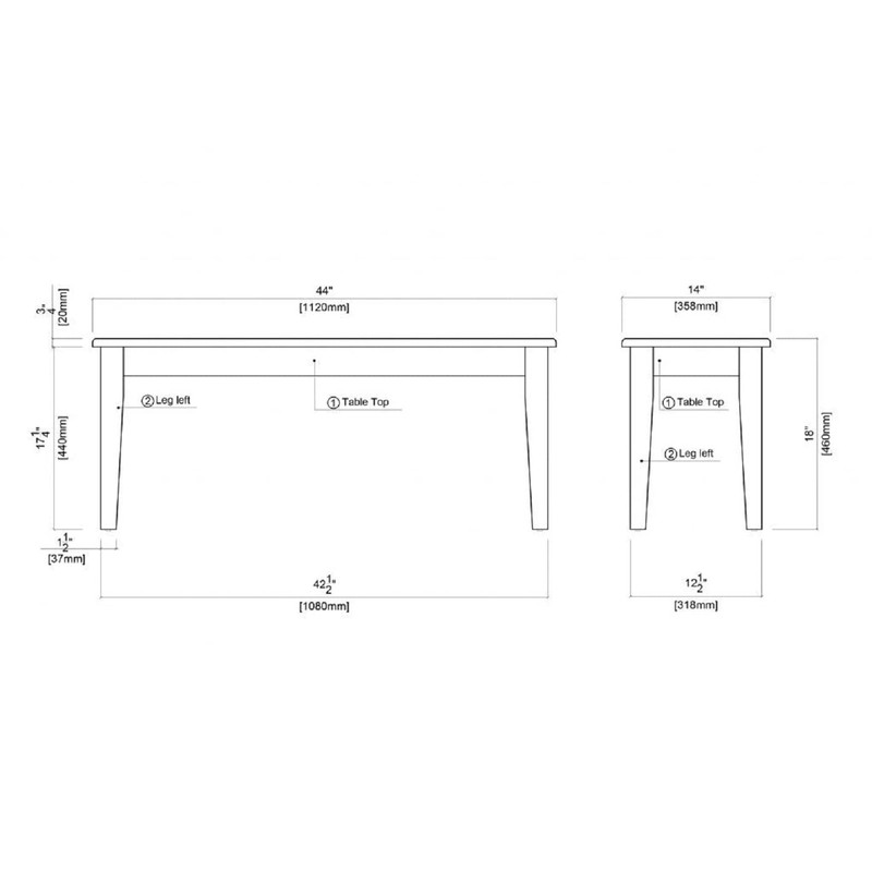 Boraam Colorado Dining Bench, Aspen Valley