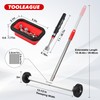 TOOLEAGUE 17" Rolling Magnetic Sweeper with Wheels,Telescoping Adjustable Handle,10Lb Capacity