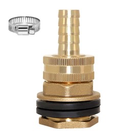 Joywayus Brass 1/2" NPT Female x 3/4" GHT Male Water Tank Connector + 5/8" Barb x 3/4" GHT Female Swivel Garden Water Hose Pipe Connector