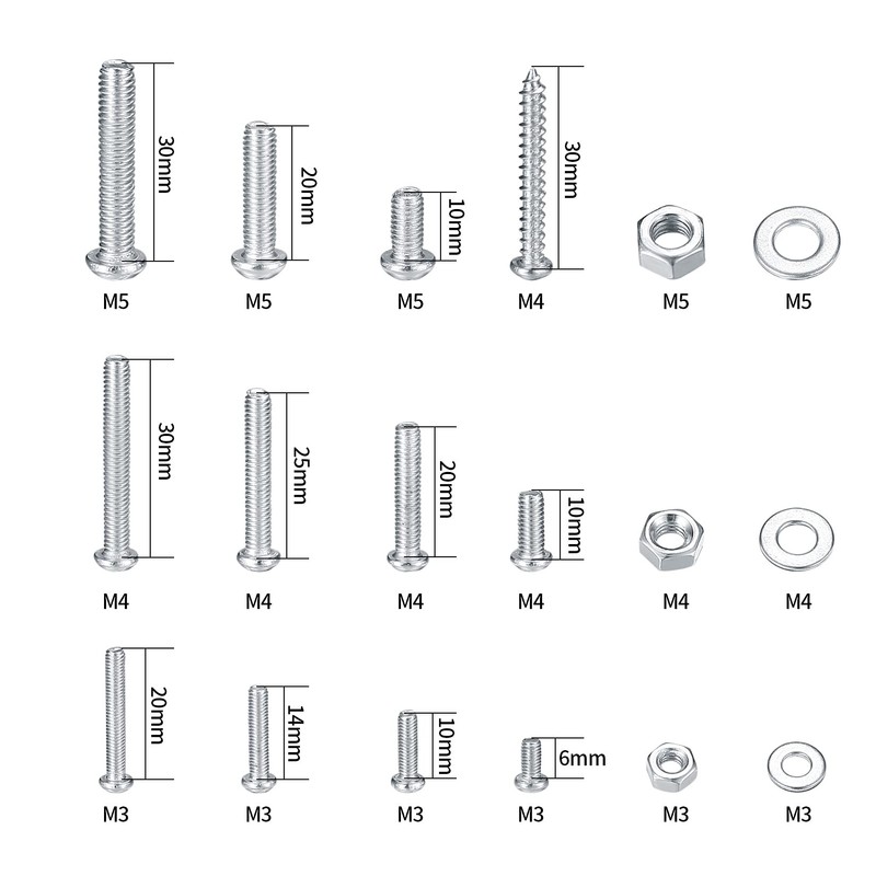 Vwoqiy 550 Pieces M3 M4 M5 Screw Set with Nuts