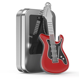 FEBNISCTE USB Stick 64 GB Funny Metal 64 GB Memory Stick Red Guitar USB 2.0 Flash Drive Data Storage Funny Pendrive with Gift Box Birthday Gift Box