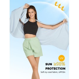 VENVSBEE Shawl Wraps For Women UPF 50+ UV Sun Protection Summer Shawl Lightweight Cooling Travel Scarf Beach Swimsuit Cover Up-02 Sky Blue