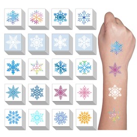 Y&C TENCOB 100 PCS Christmas Snowflakes Temporary Tattoos Sticker For Kids Boys Girls Women Man(Snowflake)