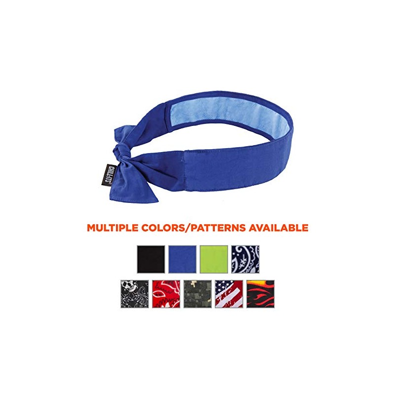 Cooling Bandana, Blue, Lined with Evaporative PVA Material for Fast