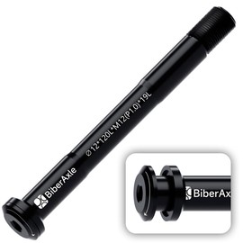 BiberAxle 12 mm Thru Axles for Bicycle Forks and Rear Bicycle Frame, Mountain Bike and Road Bikes, Aluminium Alloy Hub Adapter Axle, (Thread Pitch: 1.0 mm/Length: 185 mm)