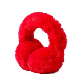 ZOSCGJMY Faux Fur Ear Muffs for Women Girls Winter Cute Warm Furry Fluffy Earmuffs Ear Covers Outdoor (Red)