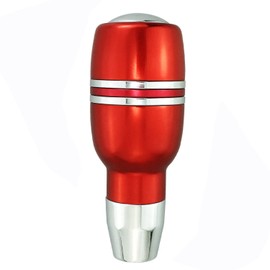 Abfer Button Gear Shift Knob Aluminum Alloy Shifting Knob Car Stick Shifter Lever Handle Fit Most Automatic Transmission Vehicle (Red)