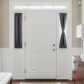 NICETOWN - Cortinas opacas para puerta lateral, cortinas de puerta delantera para ventana pequeña, cortinas de privacidad para luz lateral, revestimiento de ventana con aislamiento térmico, gris, 1