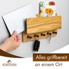 Heimatspäne Key Rack Wood with Shelf Solid Oak Wood High-Quality