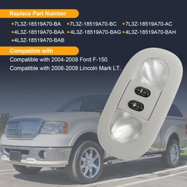 Rimamoka LED Overhead Console Dome Map Light Interior Roof Reading Lamp Compatible with 2004-2008 Ford F-150 2006-2008 Lincoln Mark LT Replace# 7L3Z-18519A70-BA, 4L3Z-18519A70-BAA, Gray