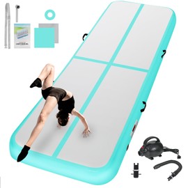 13FT Inflatable Air Gymnastics Mat Training Mats 4inches Thickness Inflatable Tumble Track for Home Use/Training/Yoga/Cheerleading/Water with Pump