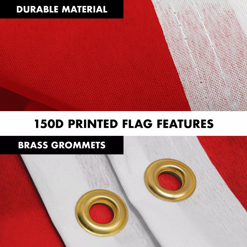 G128 Flag Pole 6FT Black & Albania Flag 3x5FT Combo