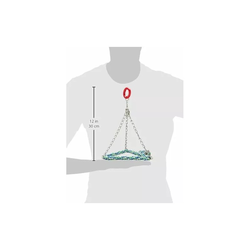 Featherland Paradise Hanging Bird Pyramide Swing, Cotton Rope Wrapped -