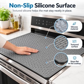 Silicone Stove Top Cover for Glass Cooktops – Extra Large Heat-Resistant Mat for Kitchen Counter & Dish Drying