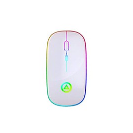 A2 Mouse Luz Led Inalambrico Recargable Color Blanco 2.4G Portatil USB Optico con Receptor USB y Adaptador Micro USB
